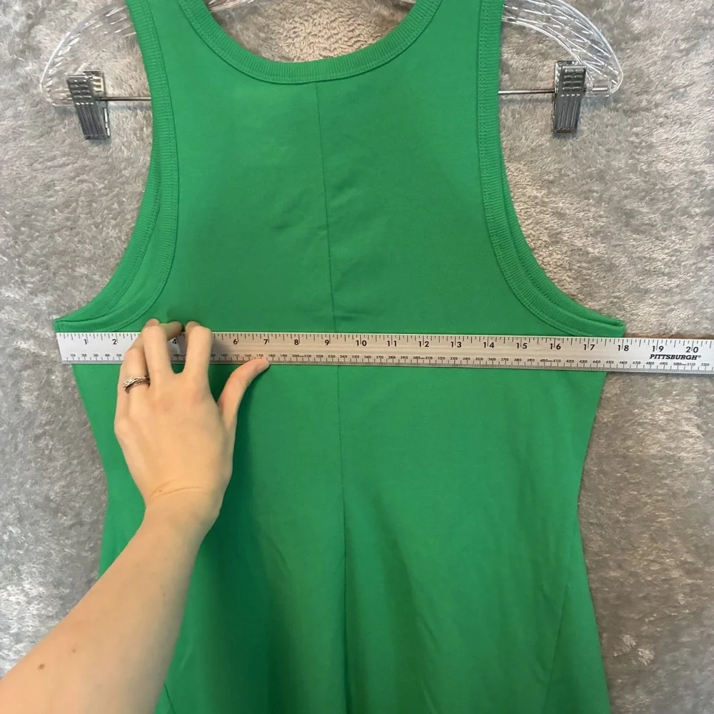 A New Day Womens Cozy Knit Sleeveless Skater Dress M Green Minimalist Sporty NWT
